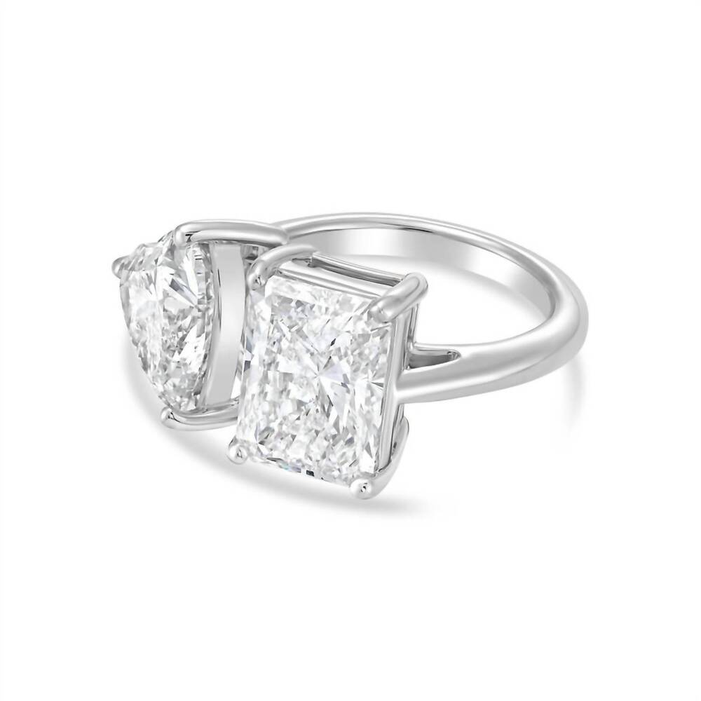 NEW DIANA M JEWELS women's radiant & heart lab-grown diamond fashion ring (15.00